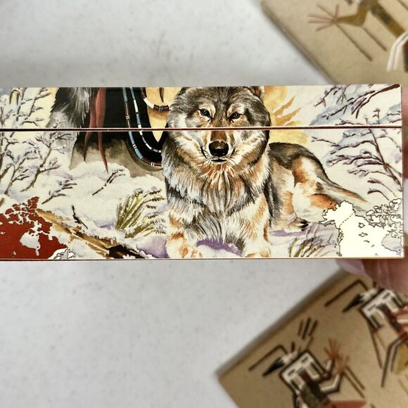 Set Of 3 Navajo Sand Painting Art 5 x 7 Signed designed Cedar Box - Picture 12 of 13